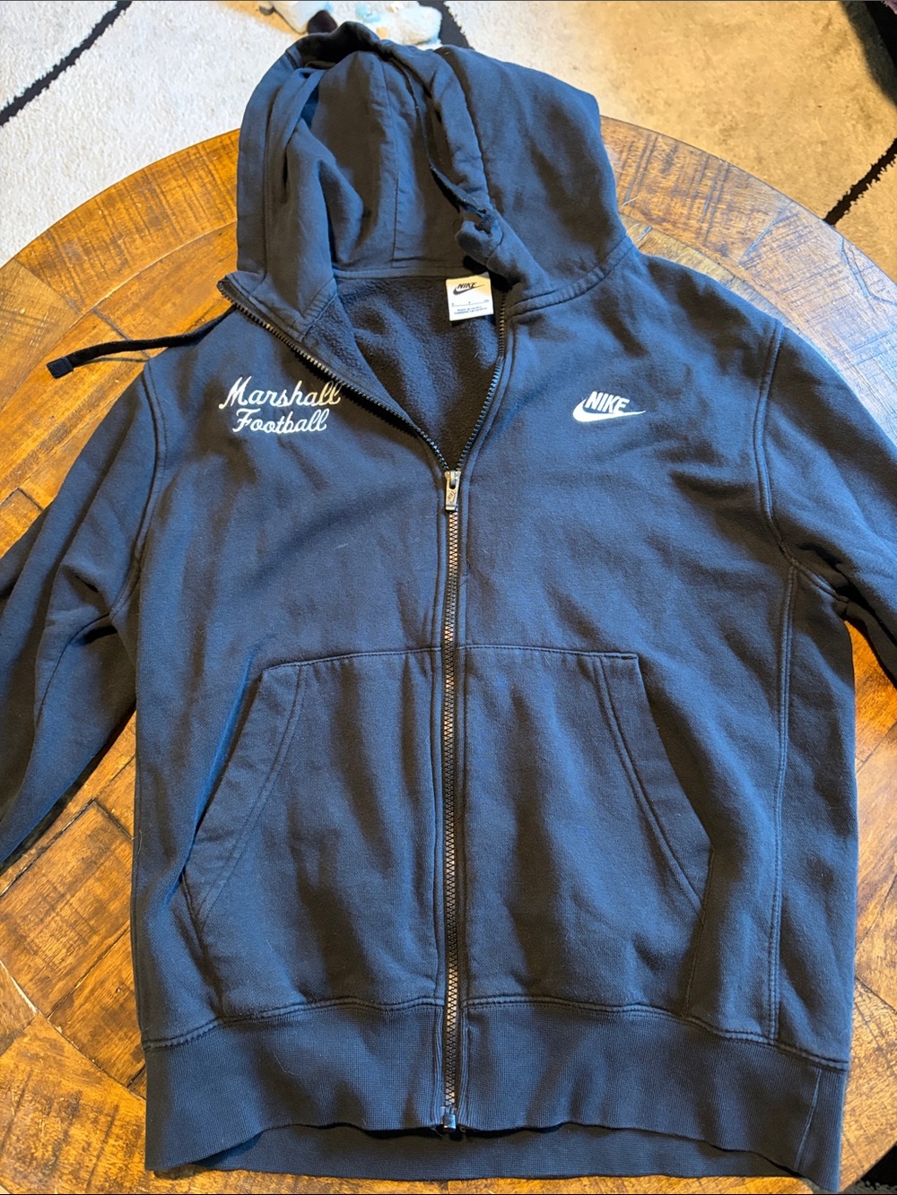 Nike Black Marshall Football Zip-Up Hoodie Jacket